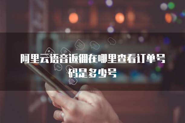 阿里云语音返佣在哪里查看订单号码是多少号