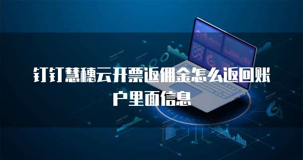 钉钉慧穗云开票返佣金怎么返回账户里面信息