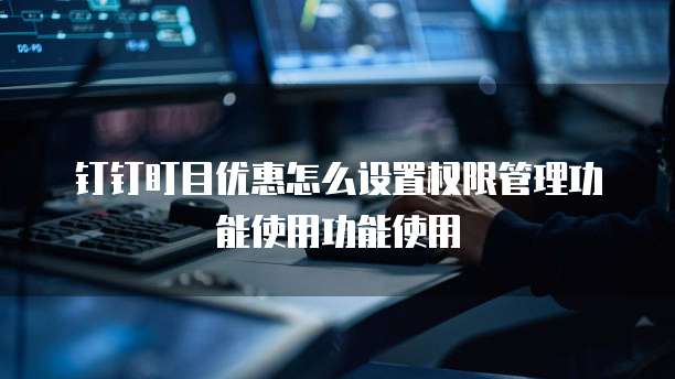 钉钉盯目优惠怎么设置权限管理功能使用功能使用