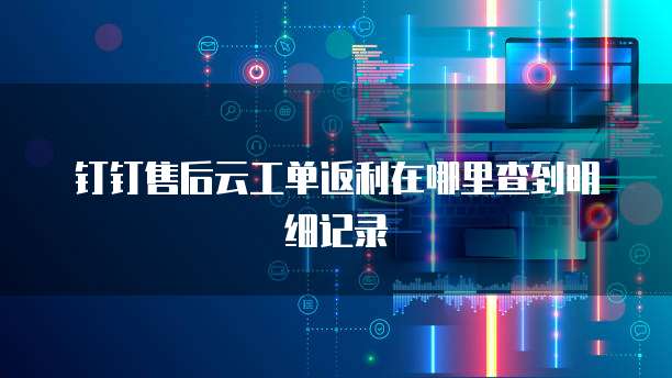 钉钉售后云工单返利在哪里查到明细记录