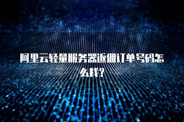 阿里云轻量服务器返佣订单号码怎么找？