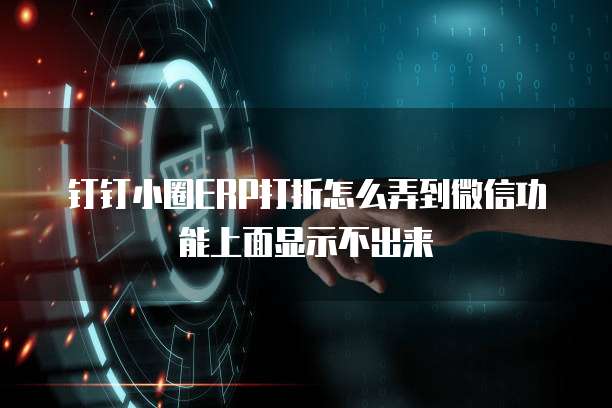 钉钉小圈ERP打折怎么弄到微信功能上面显示不出来