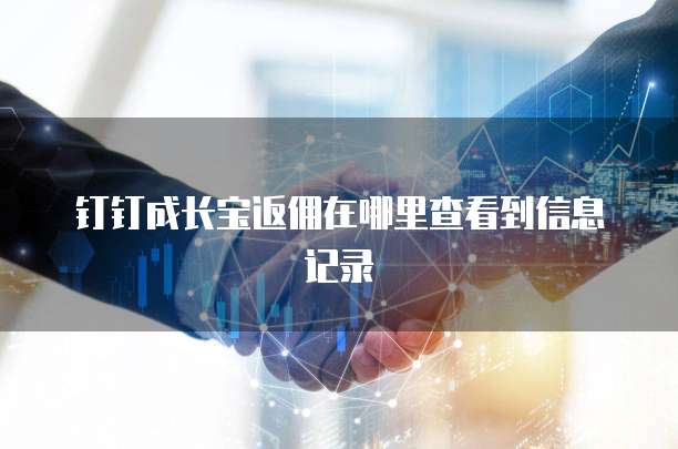 钉钉成长宝返佣在哪里查看到信息记录