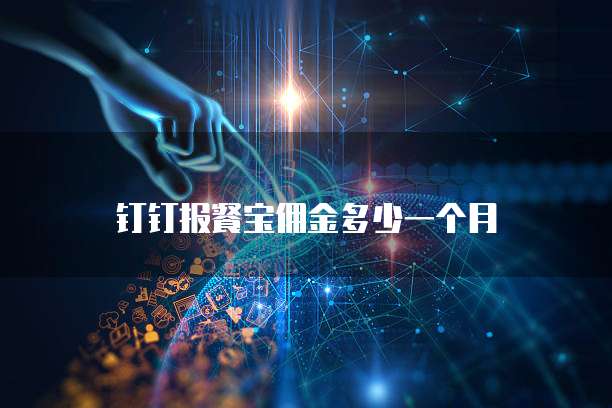 钉钉报餐宝佣金多少一个月