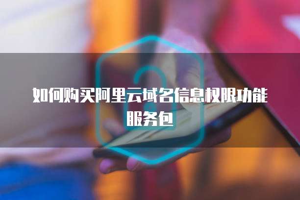 如何购买阿里云域名信息权限功能服务包