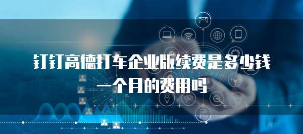 钉钉高德打车企业版续费是多少钱一个月的费用吗
