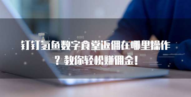 钉钉氢鱼数字食堂返佣在哪里操作?教你轻松赚佣金!