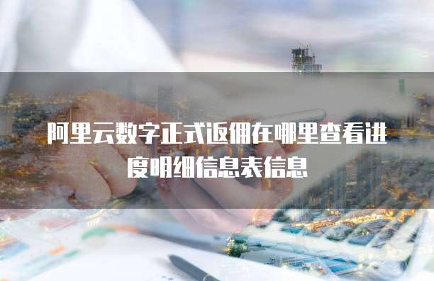 阿里云数字正式返佣在哪里查看进度明细信息表信息