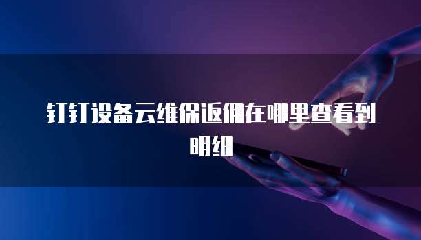 钉钉设备云维保返佣在哪里查看到明细