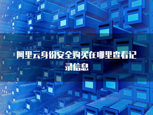 阿里云身份安全购买在哪里查看记录信息