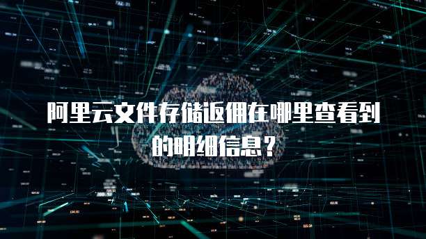 阿里云文件存储返佣在哪里查看到的明细信息?