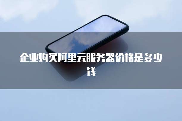 企业购买阿里云服务器价格是多少钱