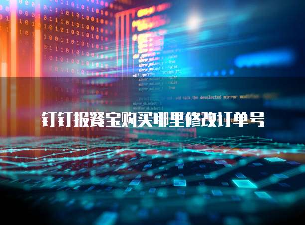 钉钉报餐宝购买哪里修改订单号