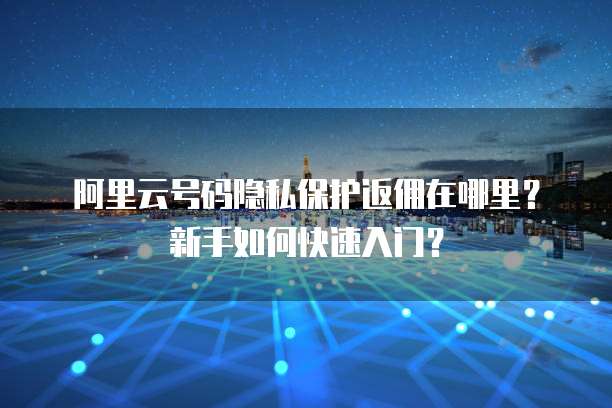 阿里云号码隐私保护返佣在哪里？新手如何快速入门？