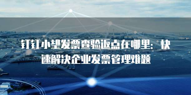 钉钉小望发票查验返点在哪里:快速解决企业发票管理难题