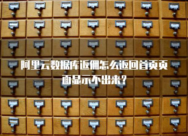 阿里云数据库返佣怎么返回首页页面显示不出来?