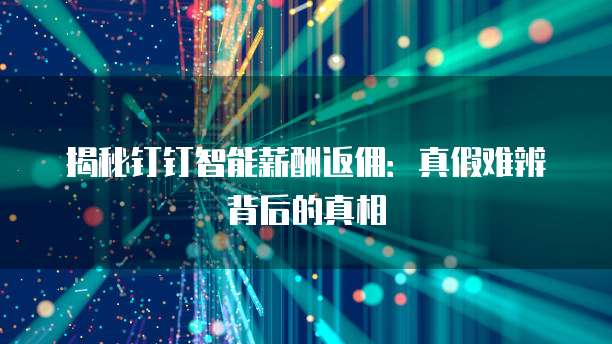 揭秘钉钉智能薪酬返佣:真假难辨背后的真相