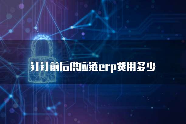 钉钉前后供应链erp费用多少