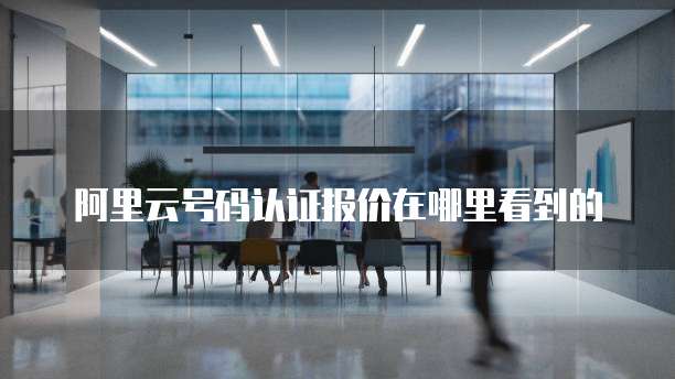阿里云号码认证报价在哪里看到的