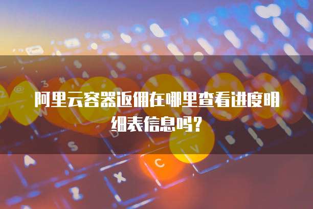 阿里云容器返佣在哪里查看进度明细表信息吗?