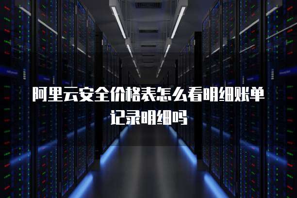 阿里云安全价格表怎么看明细账单记录明细吗