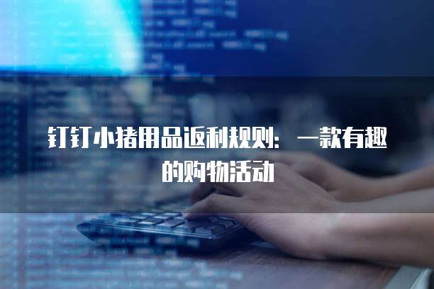 钉钉小猪用品返利规则:一款有趣的购物活动