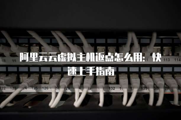 阿里云云虚拟主机返点怎么用：快速上手指南
