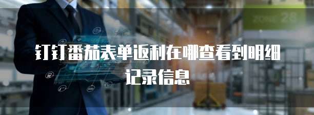 钉钉番茄表单返利在哪查看到明细记录信息