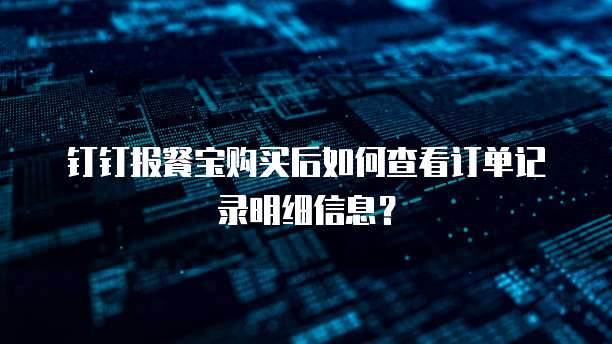 钉钉报餐宝购买后如何查看订单记录明细信息?