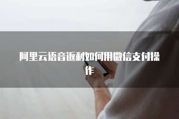 阿里云语音返利如何用微信支付操作