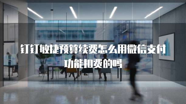 钉钉敏捷预算续费怎么用微信支付功能扣费的吗