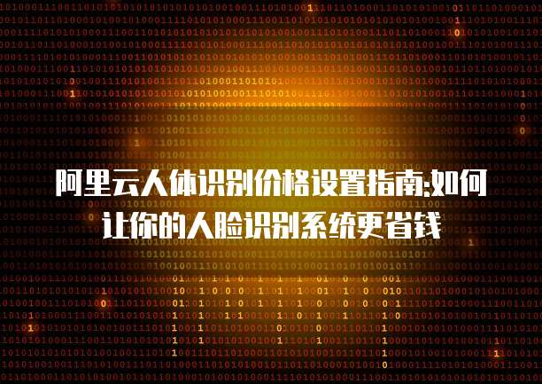 阿里云人体识别价格设置指南:如何让你的人脸识别系统更省钱