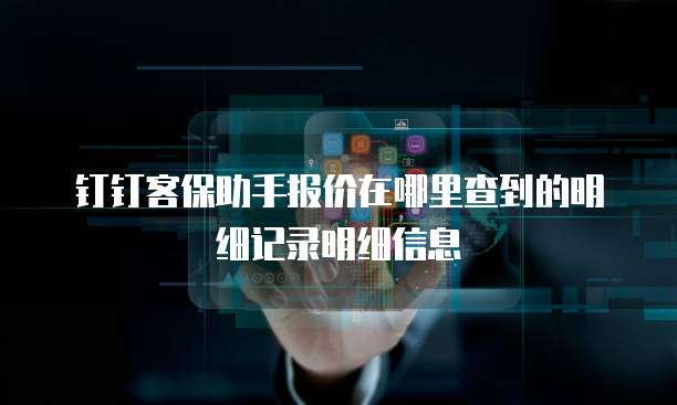 钉钉客保助手报价在哪里查到的明细记录明细信息