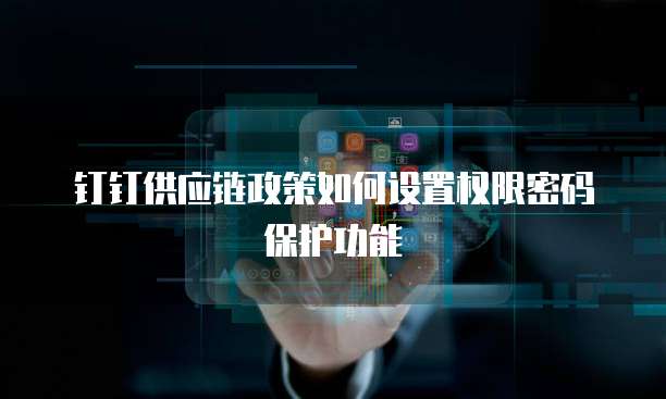 钉钉供应链政策如何设置权限密码保护功能