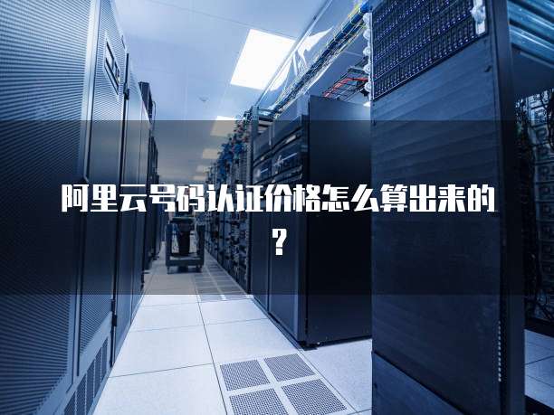 阿里云号码认证价格怎么算出来的?