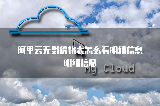 阿里云无影价格表怎么看明细信息明细信息