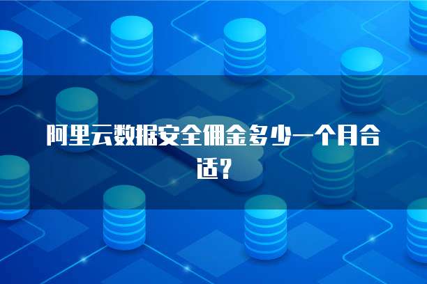 阿里云数据安全佣金多少一个月合适？