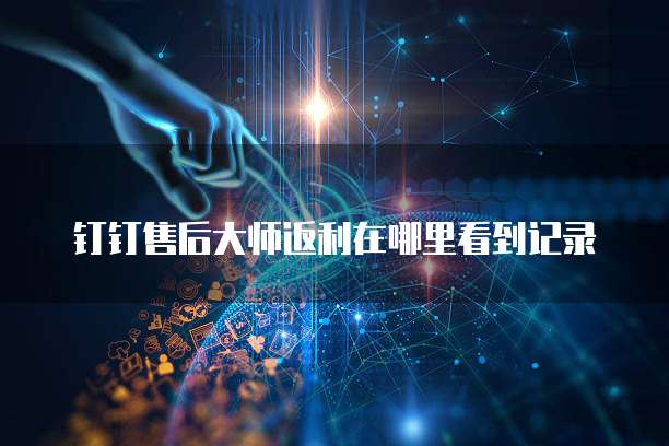 钉钉售后大师返利在哪里看到记录