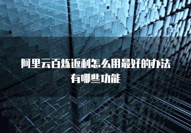 阿里云百炼返利怎么用最好的办法有哪些功能