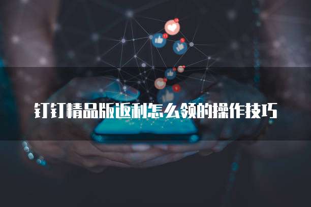 钉钉精品版返利怎么领的操作技巧