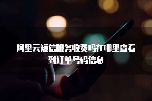 阿里云短信服务收费吗在哪里查看到订单号码信息