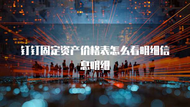钉钉固定资产价格表怎么看明细信息明细