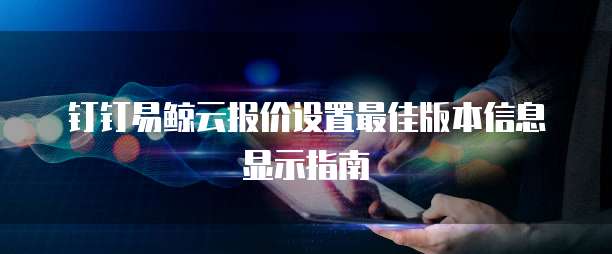 钉钉易鲸云报价设置最佳版本信息显示指南