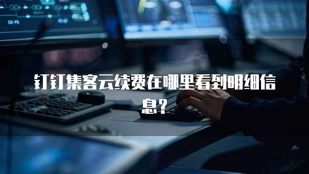 钉钉集客云续费在哪里看到明细信息？
