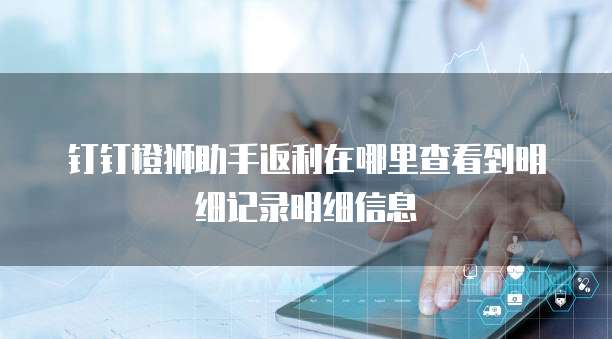 钉钉橙狮助手返利在哪里查看到明细记录明细信息