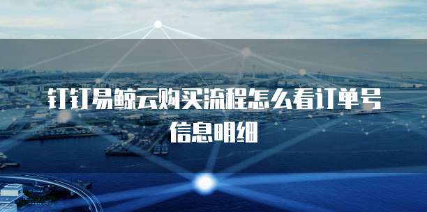 钉钉易鲸云购买流程怎么看订单号信息明细