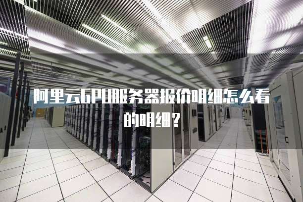 阿里云GPU服务器报价明细怎么看的明细？