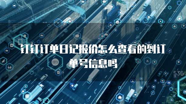 钉钉订单日记报价怎么查看的到订单号信息吗
