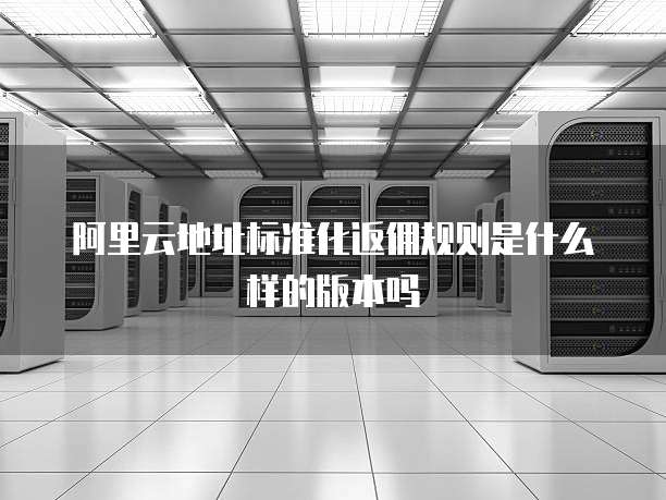 阿里云地址标准化返佣规则是什么样的版本吗