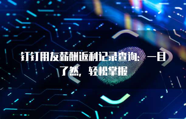 钉钉用友薪酬返利记录查询:一目了然,轻松掌握